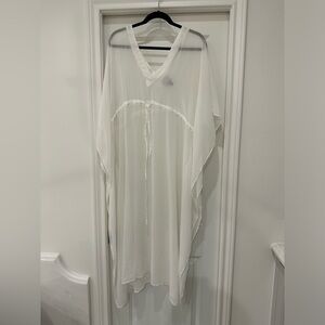 White sheer swimsuit cover up
